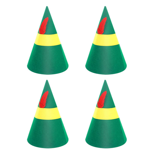 Lusofie 4 Pieces Christmas Elf Hat Elf Costume Accessories Christmas Hats Xmas Holiday Halloween Party Costume Favors Gifts for Adults