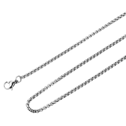 DIVINA VITAE Stainless Steel Necklace for Women Men Black Rolo Cable Necklace Chain 2mm 21.6in