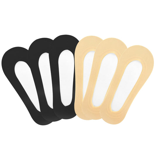 Lusofie 6Pairs No Show Socks Ultra Low Cut Liner Footies Socks Women Invisible Non Slip Flat Socks for Women Girls Size 5-12 Footies(Black, Skin Color)