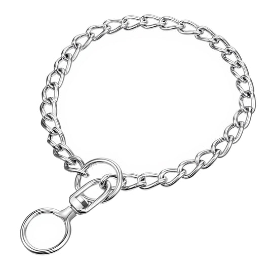 Dog Chain Collar, Stainless Steel Dog Necklace, Metal Slip Link Training Heavy Duty Dog Chain Dog Necklace for Medium to Large