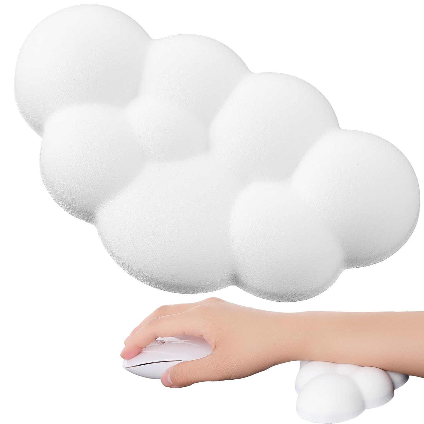 Cloud Wrist Rest Cute Mouse Wrist Rest Soft PU Leather Mouse Wrist Support Pad Ergonomic Wrist Pain Relief Mouse Pad for Office School Home Laptop Computer Mouse