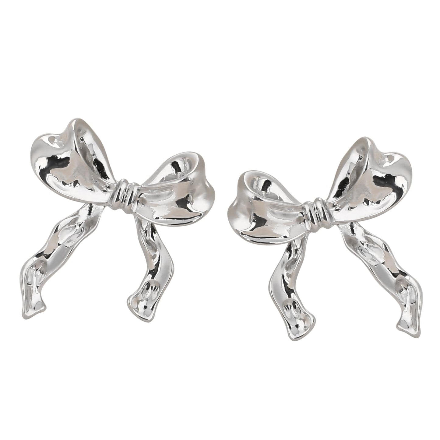 Sliver Bow Earrings Bow Stud Earrings S925 Silver Needle Earrings Cute Bowknot Earrings Vintage Earrings for Women Girls(silver)