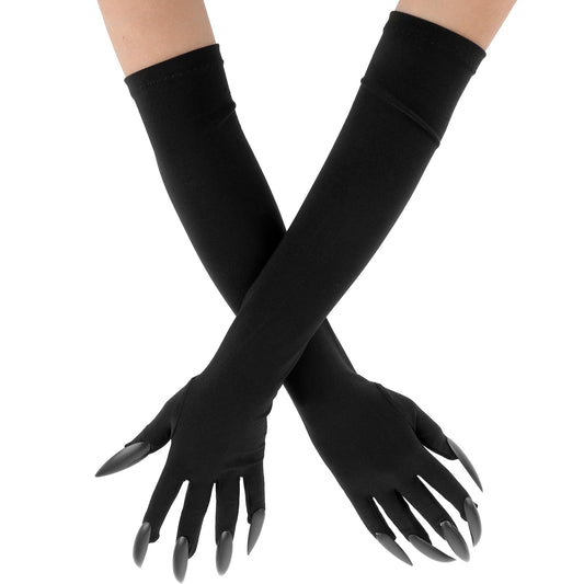 Telooco Halloween Claw Gloves Cosplay Costume Paw Gloves Black Prop Wolf Claws Glove Long Fingernails Party Gloves Woman Cat Claws