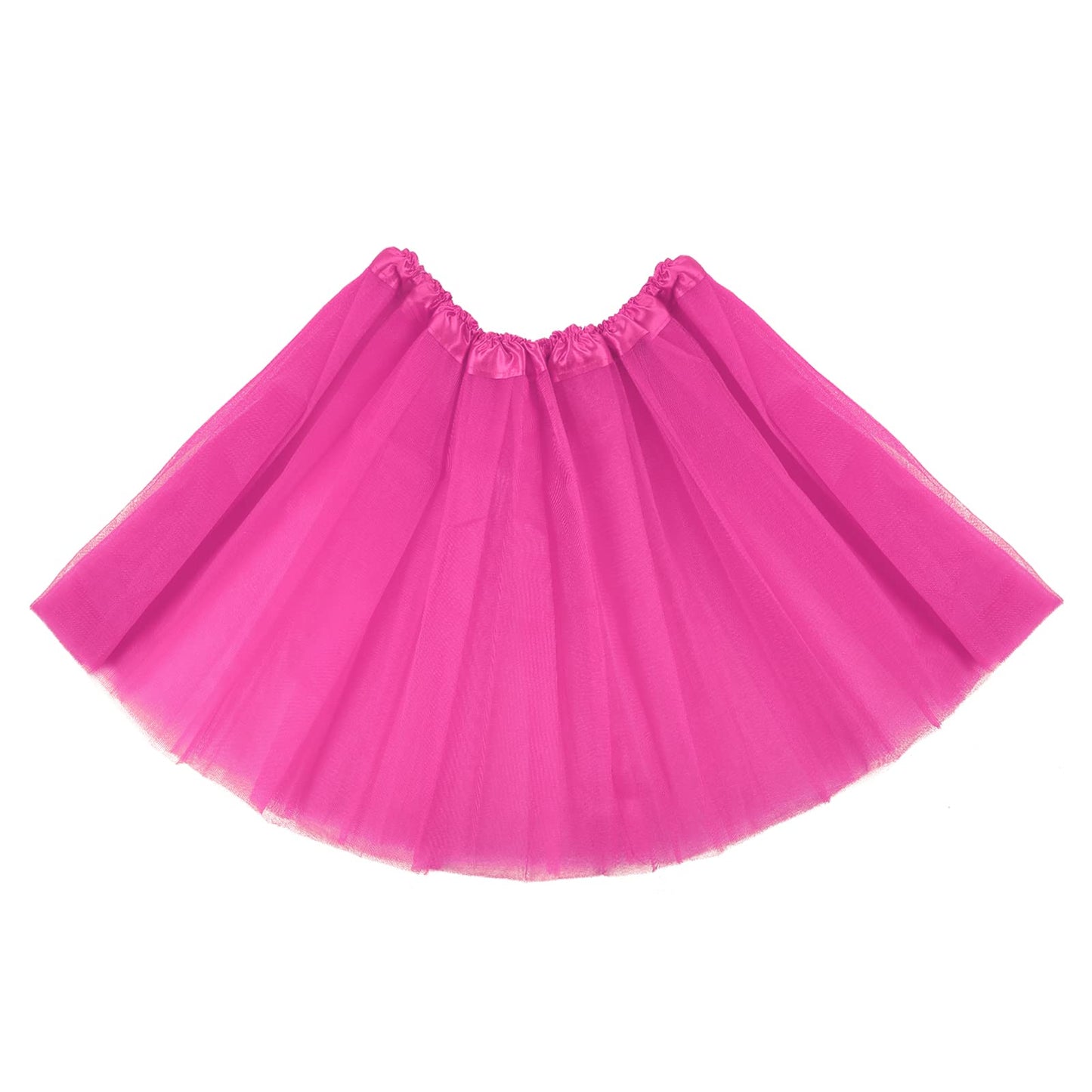 Yolev Women's Adult Teen Tutu Skirts Elastic 3-Layered Tulle Tutu Skirt Ballet Dance Running Skirt for Fancy Dress-up Parties (Rose Red)