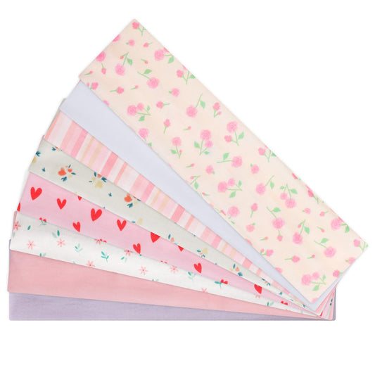8Pcs Multicolor Floral Headbands for Women Soft Stretchy Fabric Head Bands