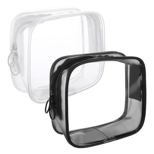 TSA Approved Toiletry Bag, 2 Pack Small Clear Zipper Pouch Makeup Bags Quart Size Travel Cosmetic Bag for Men and Women Carry on Airline Airport Travel Accessories