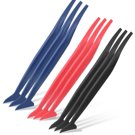 Fiyooau Vinyl Wrap Tools - 9 Pcs Car Micro Squeegee Curves Slot Tint Tool Set, 3 in 1 Car Wrapping Flexible Squeegee Tools with Different Hardness for Installing Vehicle Wraps and Auto Stickers