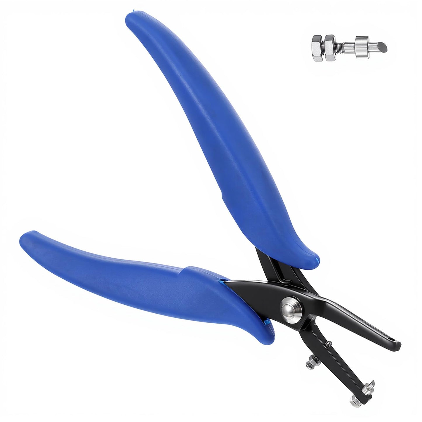 Metal Hole Punch Pliers,1.6mm Round Small Hole Punch Tool for Sheet Metal,Long Jaw Single Holes Puncher for Watch Band,Faux Leather, Earring,Fabric