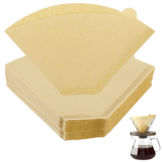 Yolev 100 PCS Coffee Filter Papers, Paper Coffee Filters Compatible with Size 02 Disposable Unbleached Cone Filter Paper Suitable Coffee Filters Espresso Coffee Filter for Percolator
