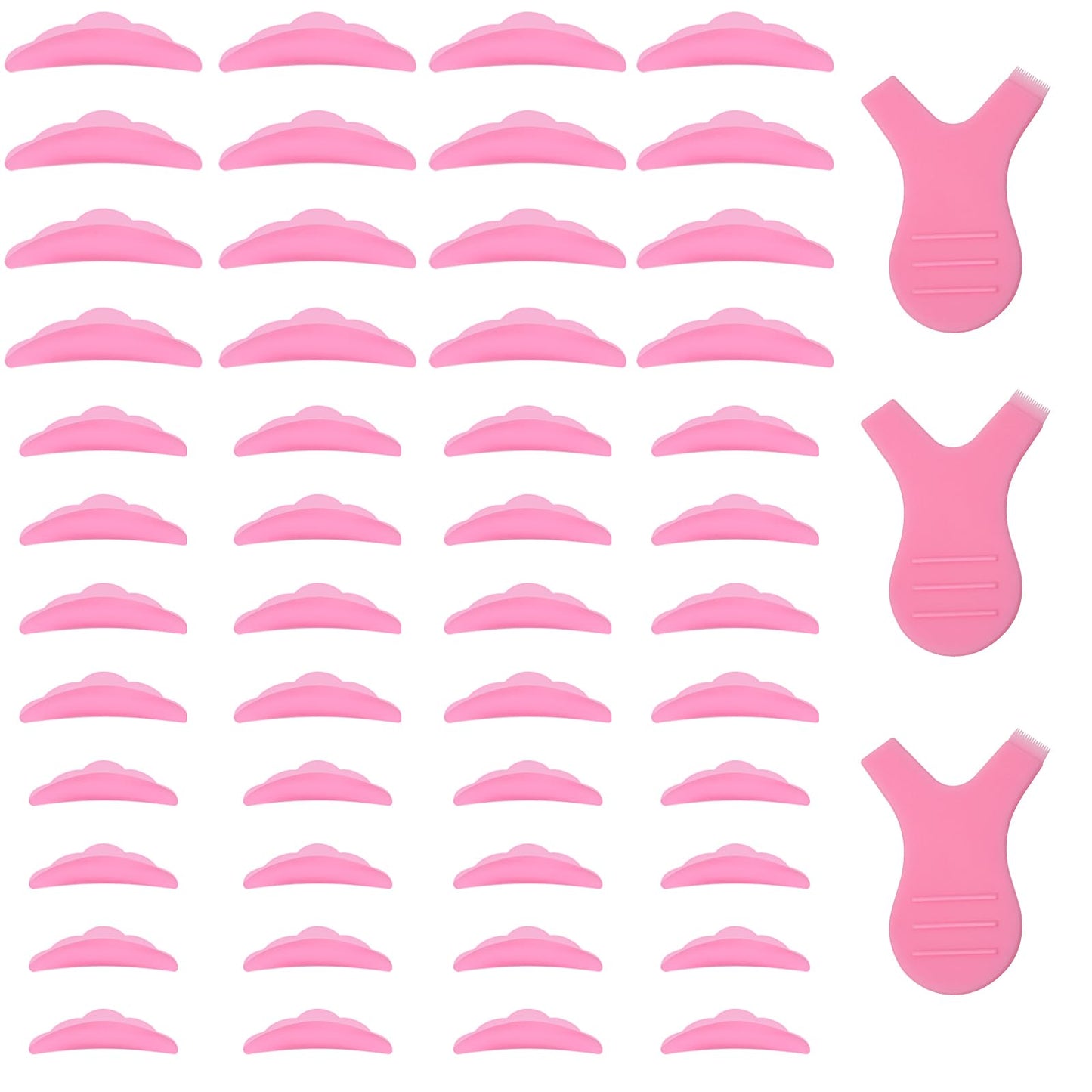 Lusofie 48 Pieces Lash Lift Pads Silicone Lash Lift Shields (S, M, L), Reusable Lash Lift Rods with 3 Pieces Lash Lift Comb for Eyelashes Makeup Beauty Tool