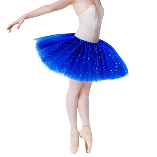 Tutus for Women Adult Tutus Skirts 3 Layers Tulle Tutu Ballet Dance Skirt 80s Style Short Skirt Halloween Christmas Costume Party Dress Up Running Skirt (Royal Blue)