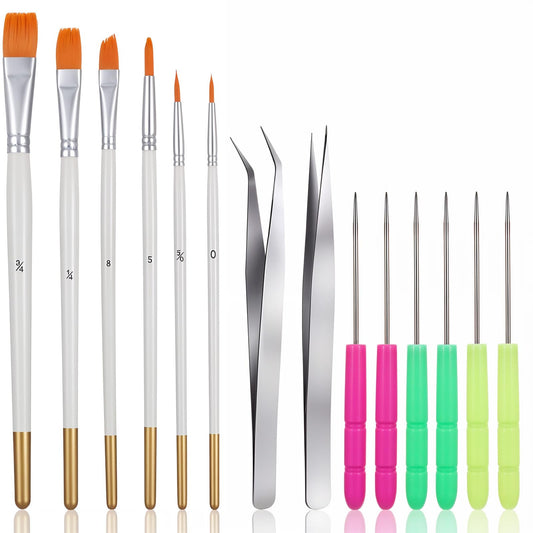 6pcs Cooking Brush with 8 Pieces Pottery Tool Set,Food Brushes for Cooking,Baking Brush for Dusting Edible Glitter Edible Color,Cake Cookie Decoration