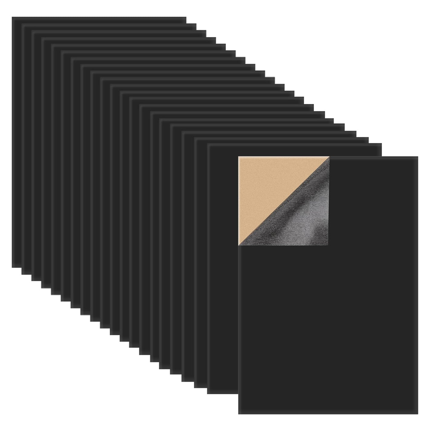 DIVINA VITAE 20PCS Black Velvet Fabric, Sticky Adhesive Felt A4 Sheet Card (21cm x 30cm), Back Felt Fabric Sheets with Adhesive Backing for Sewing DIY Crafts