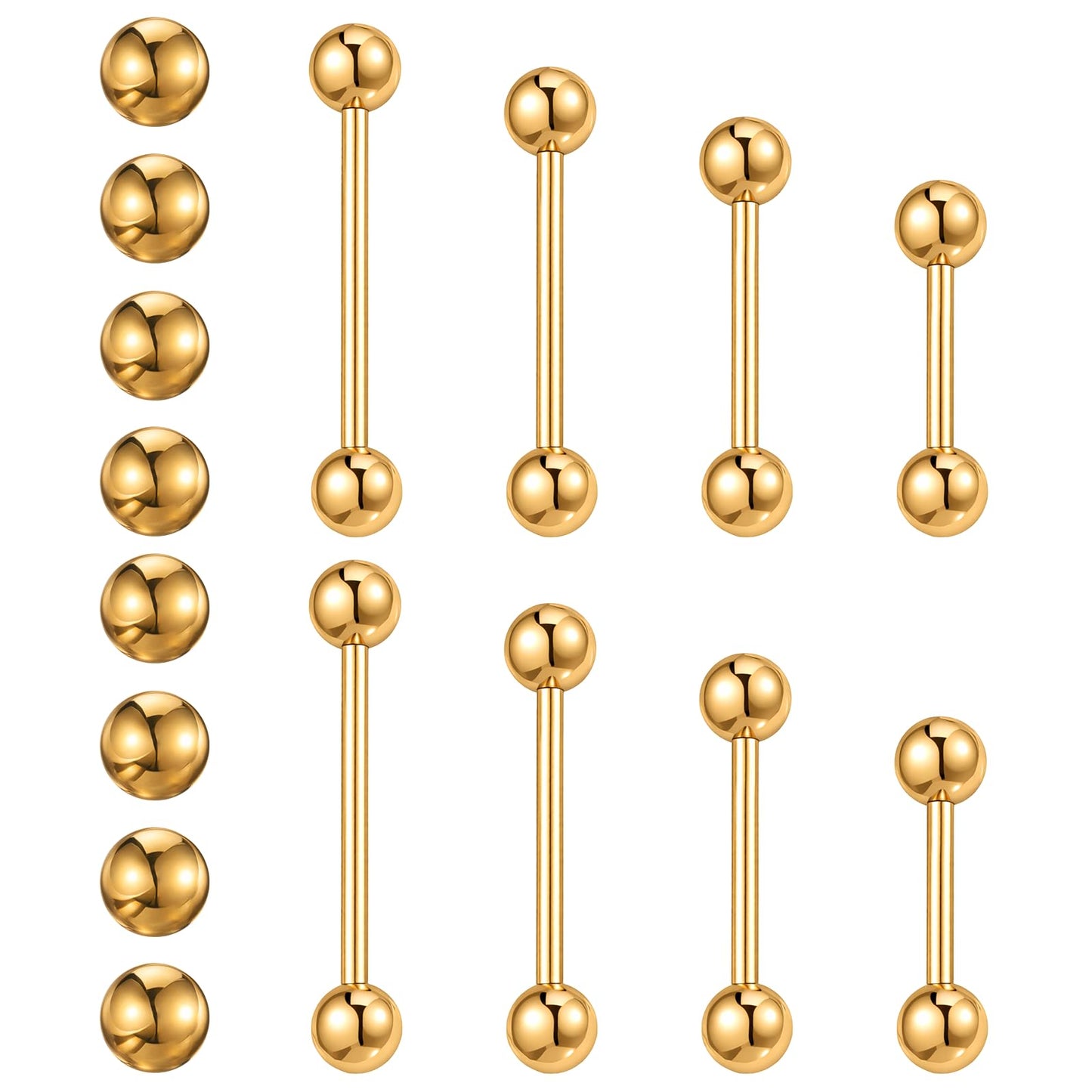 Tucnoeu 14G 16G Tongue Rings for Women, Stainless Steel Nipple Tongue Rings