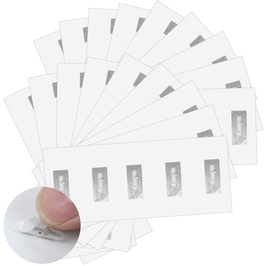 100 Pcs NFC Tags Sticker NTAG213 Chip NFC Stickers Rewritable 144 Bytes Memory Adhesive Labels RFID Tags Compatible with All NFC-Enabled Smartphones and Devices
