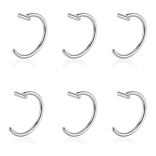 Fiyooau 6 Pcs Fake Lip Piercing Fake Lip Ring Cuff Stainless Steel Faux Nose Ring Snake Bites Clip on Ear Cuff Cartilage Earring Non Piercing Body Jewelry for Women Men