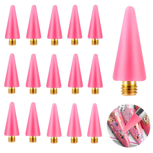 Lusofie 16Pcs Nail Gems Rhinestones Picker Wax Head Tips Replacement Rhinestone Picker Tool Wax Tip for Nail Dotting Gem Jewelry Pick(Pink)