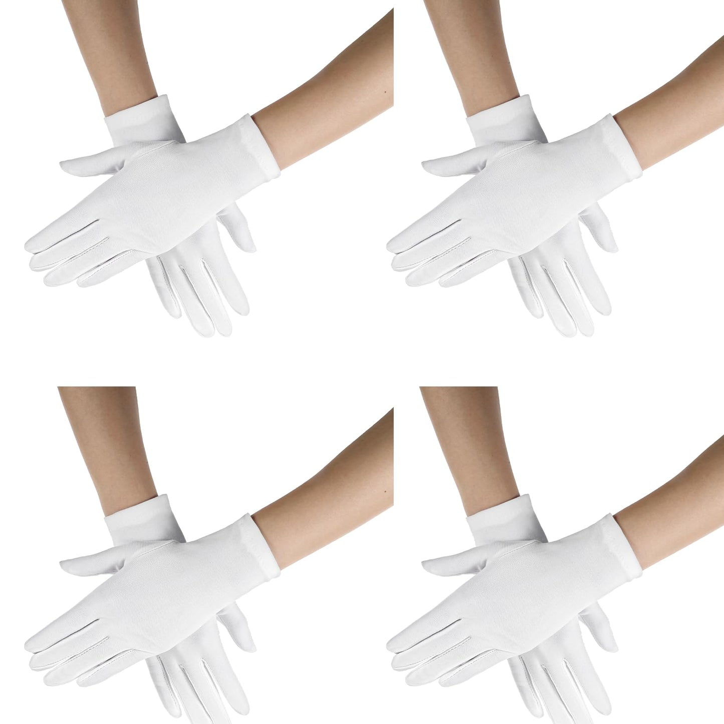 Meyeyaia Women's Satin White Wedding Party Gloves(white)