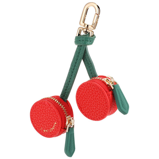 Cherry Design Coin Purse Charm, Leather Coin Purse Cherry Keychain,Cute Cherrys Charm for Purses Handbags,Y2K Strawberry Keychain with Zipper,PU Key Charms