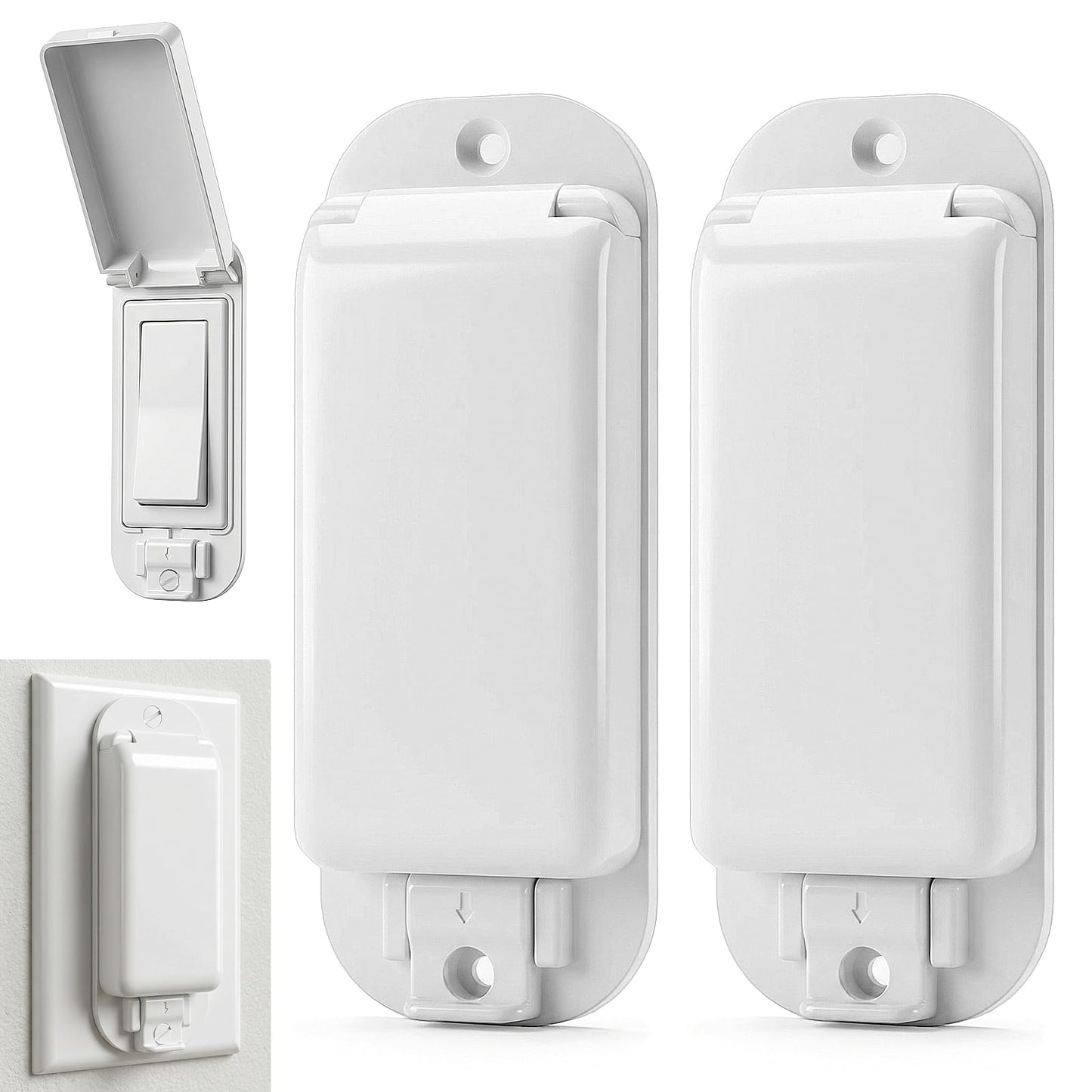 2 Pcs Light Switch Cover Guard, Wall Switch Protector For Standard Rocker Light, Easy Installation Protects Your Lights or Circuits from Being Accidentally Turned On or Off
