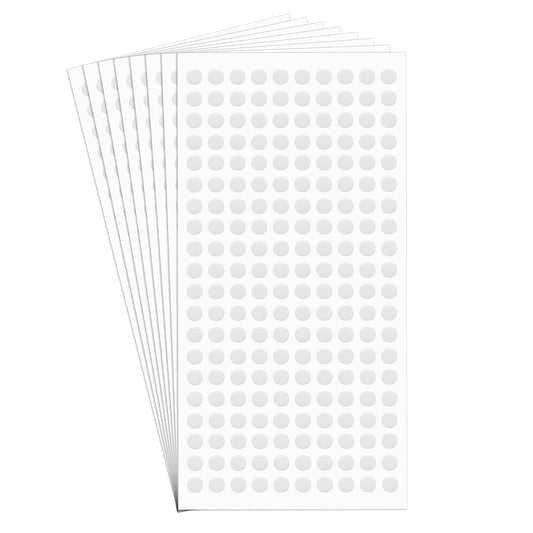 Lusofie 8 Sheet Adhesive Dots Double-Sided Sticky Dots 3D Pop Foam Dots Small Round Foam Tape for DIY Handmade Crafts Art Office Supplies(White, 6mm/ 0.23inch)