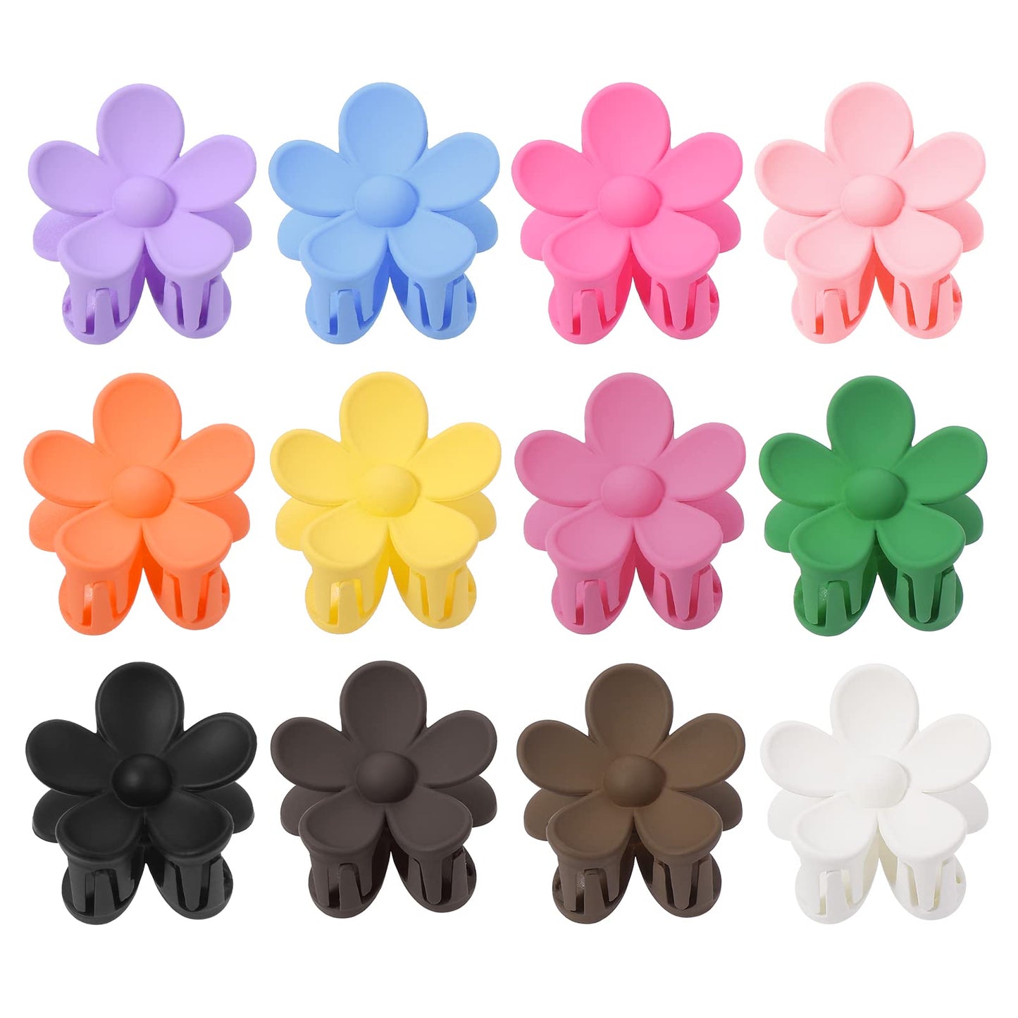 Lusofie 12 Pieces Flower Claw Clips,Cute Claw Clips for Thick Hair Non-Slip Strong Hold Hair Girls Daisy Hair Accessories