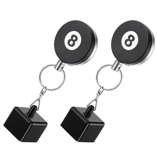 Fiyooau 2 Pcs Pool Chalk Holder - Retractable Billiards Pool Cue Chalk Holder with Belt Clip - Billiards Accessories for Billiard Lovers