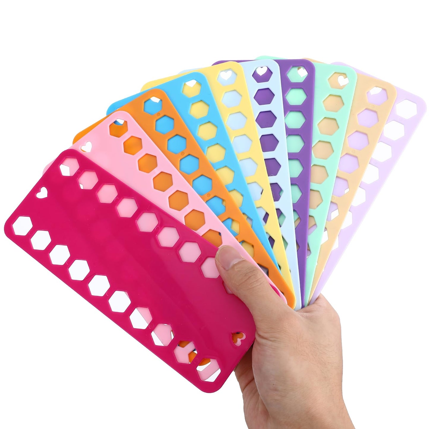 10 PCS Embroidery Floss Organizer, 10 Color Plastic Floss Bobbin with 20 Holes and Labels for Cross Stitch Thread, DIY Sewing Storage