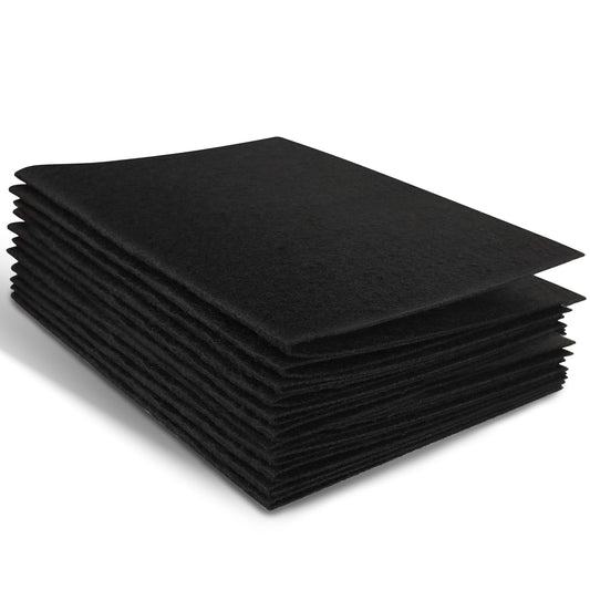 10 Pcs White Felt Sheets 7"x11.2" Felt Fabric for Crafts Squares Felt Fabric Sheets Thick White Fabric Non-Woven Felt Fabric for Halloween Christmas DIY Patchwork Sewing Craft (Black)