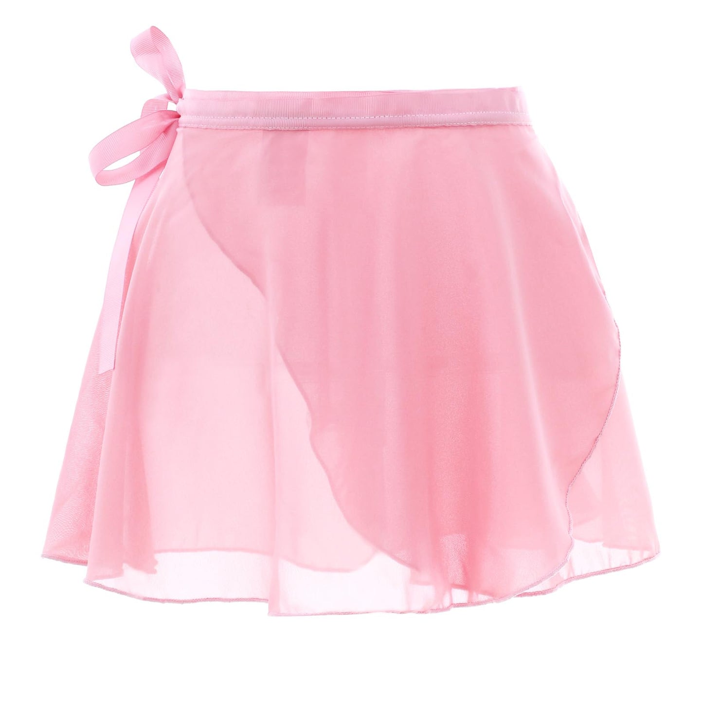 Lusofie Dance Skirts for Women with Elastic Ties Short Ballet Skirt Sheer Chiffon Adjustable Women's Ballet Wrap Skirt Adult Dance Skirts for Girls(Pink)