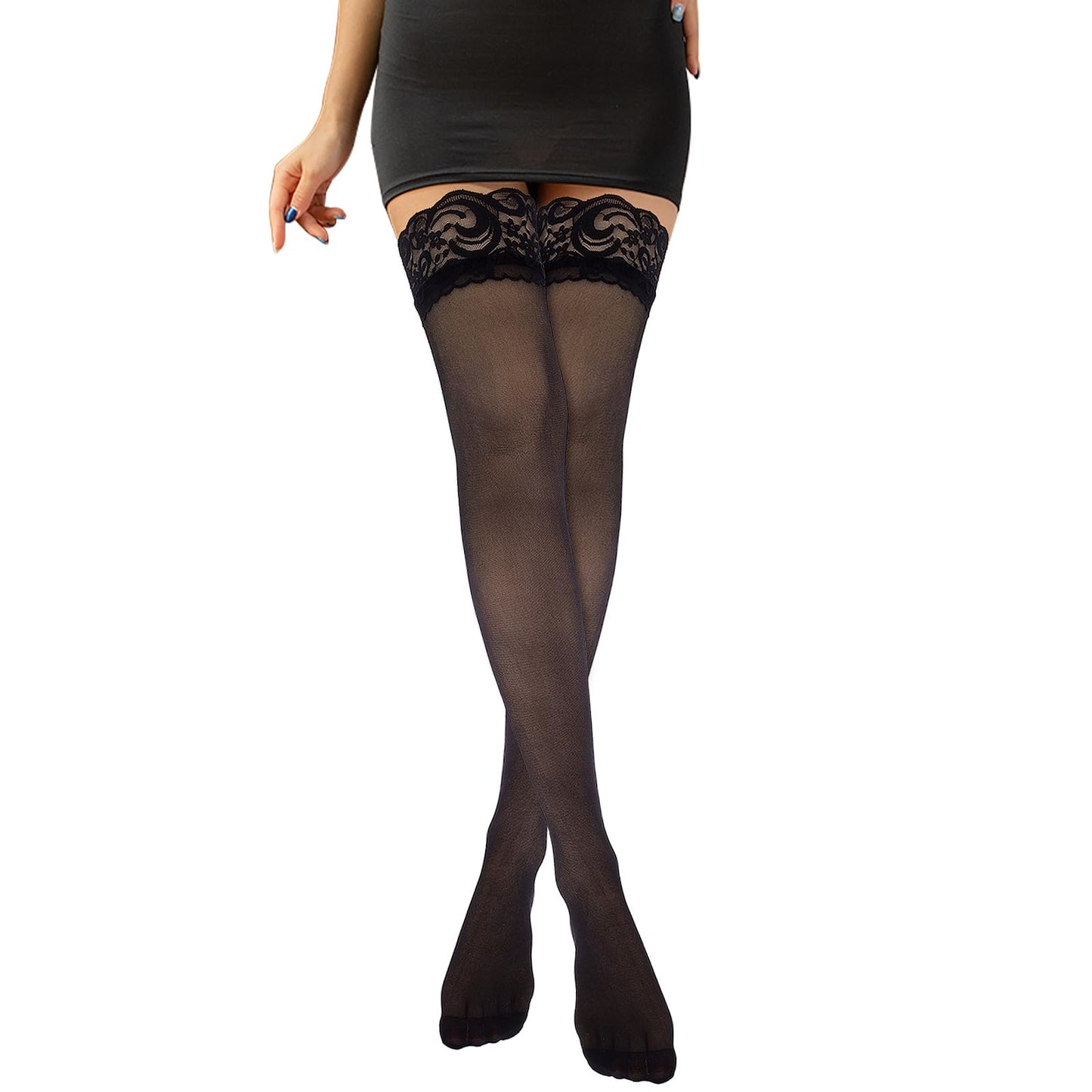 Fishnet Stocking For Women, Fish Nets Stocking Women Fishnet Tights Womens Thigh Hight Stockings (Black)