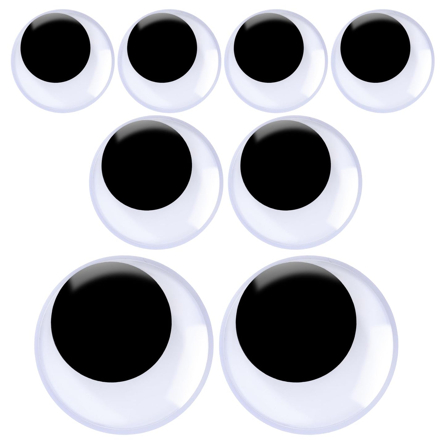 8Pcs Giant Wiggle Googly Eyes Self Adhesive 3 Sizes Large Googly Wiggle Eyes Plastic Wiggle Eyes for DIY Crafts Halloween Christmas Decoration (2,3,4 Inches)