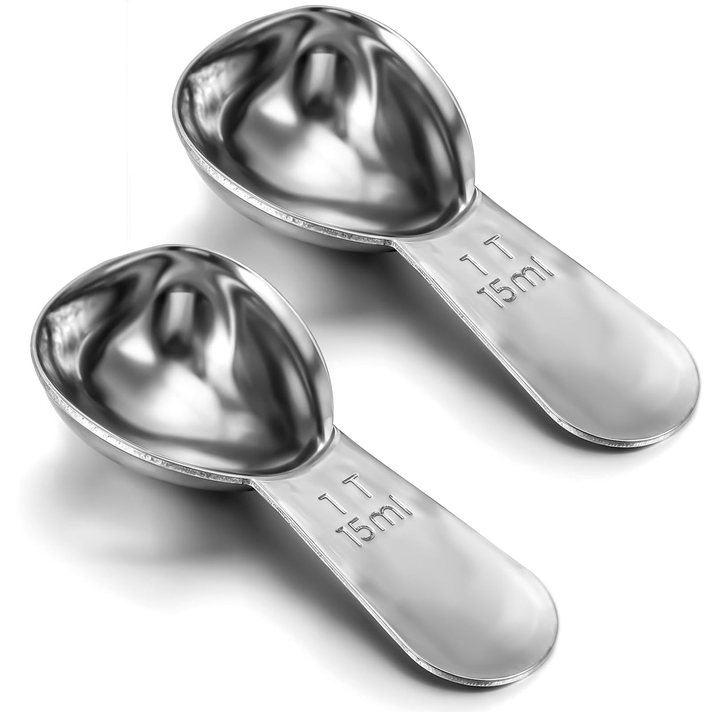 2 Pcs Coffee Spoon 1 Tablespoon Coffee Scoop With Handle,1 Tbsp 15ml Stainless Steel Measuring Spoons,Coffee Measuring Spoon For Canisters Coffee, Loose Tea, Sugar(2x15ml)