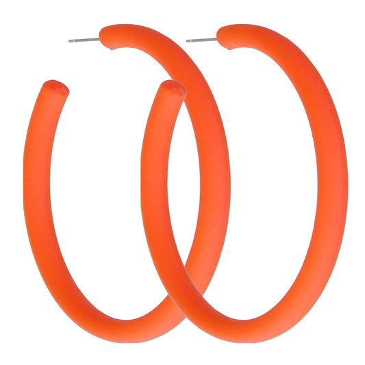 Orange Hoop Earrings for Women Retro Neon Orange Earrings Acrylic Large Hoop Earrings 80s 90s Earrings Colorful Big Hoop Statement Earring Orange Lightweight Earrings for 80s Party Accessories