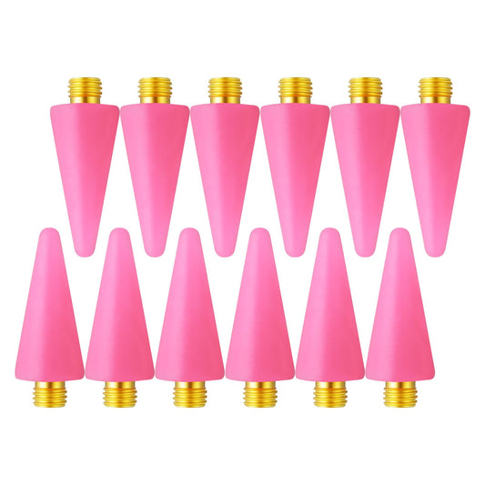 Lusofie 12Pcs Wax Replacement Head Tips for Rhinestone Picker Nail Gems Picker Nail Dotting Tool for Nail Wax Pen Pencil(Pink)