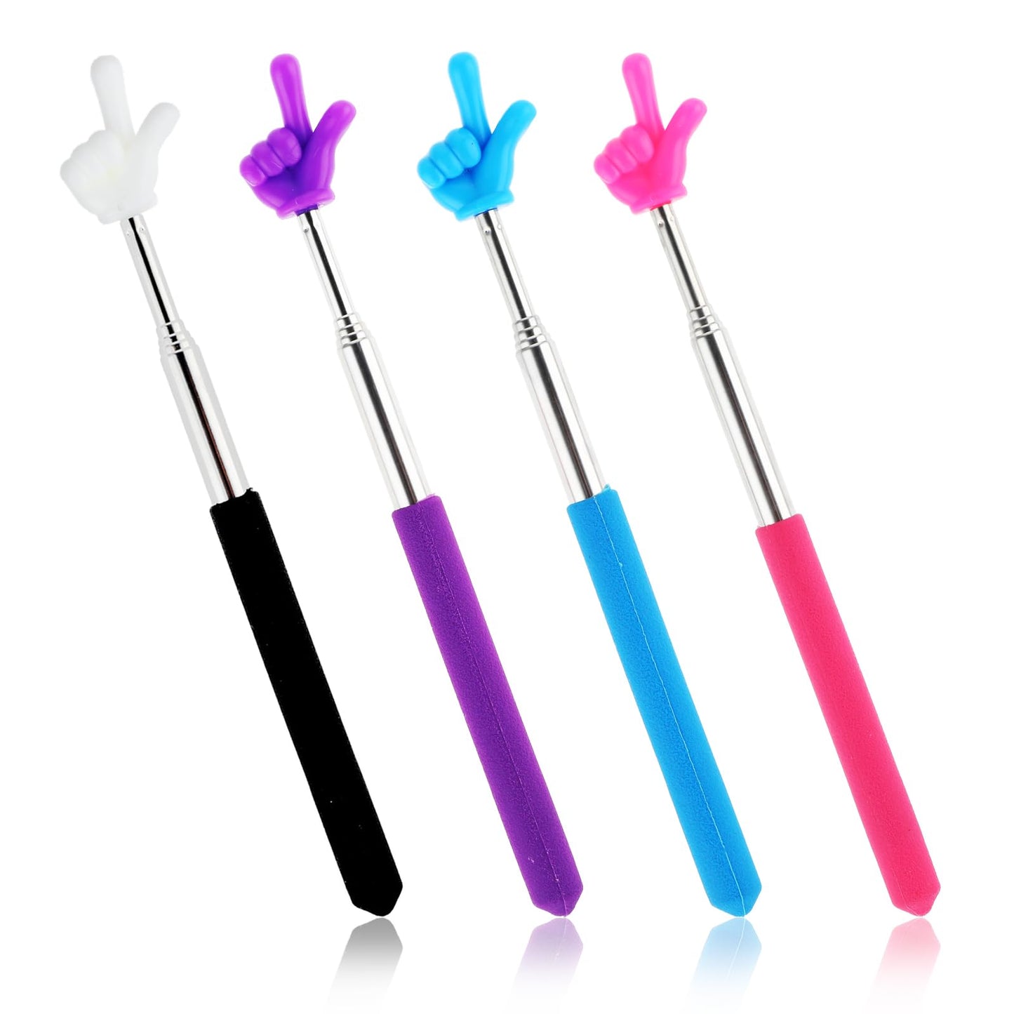 DIVINA VITAE 4PCS Telescopic Teachers Finger Pointer, Presentation Finger Pointer Stick Telescopic Pointer for Classroom Extendable Hand Pointer for Teachers