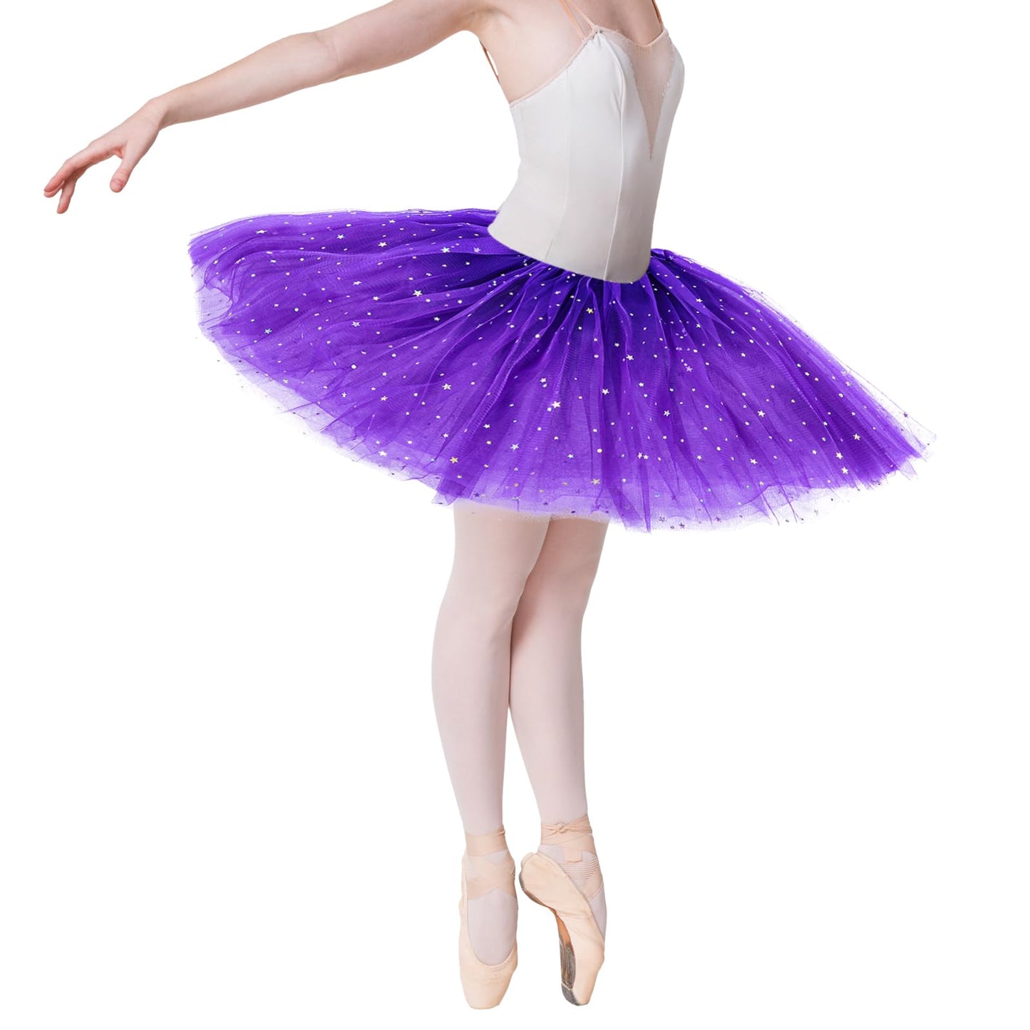 Tutus for Women Adult Tutus Skirts 3 Layers Tulle Tutu Ballet Dance Skirt 80s Style Short Skirt Halloween Christmas Costume Party Dress Up Running Skirt (Deep Purple)