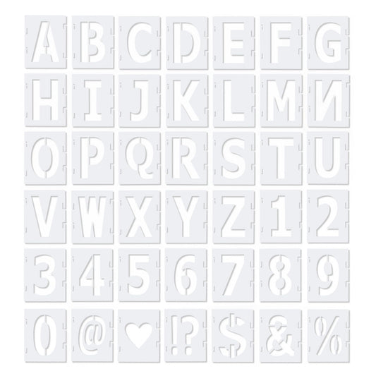 Lusofie Stencil, 42Pcs 3Inch Letter Number TEMPLATE_STENCIL for Painting on Wood Wall Signage, Reusable PE Material, High Transparency, Wide Application