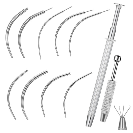 Yolev 14G 16G 18G 20G Piercing Taper Ball Grabber Tool Piercing Insertion Tool Flat Back Earrings Threadless Insertion Pin Screw On Assistant Tools For Ear Nose Navel Lip Eyebrow