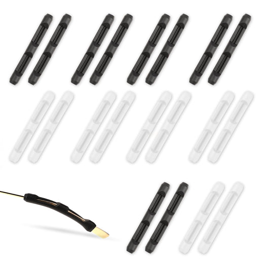 Lusofie 24Pcs Eye Glasses Ear Grippers No Slip Glasses Ear Cushion Eyeglasses Temple Tips Sleeve Silicone Ear Grips for Glasses Sunglasses(Black& White)