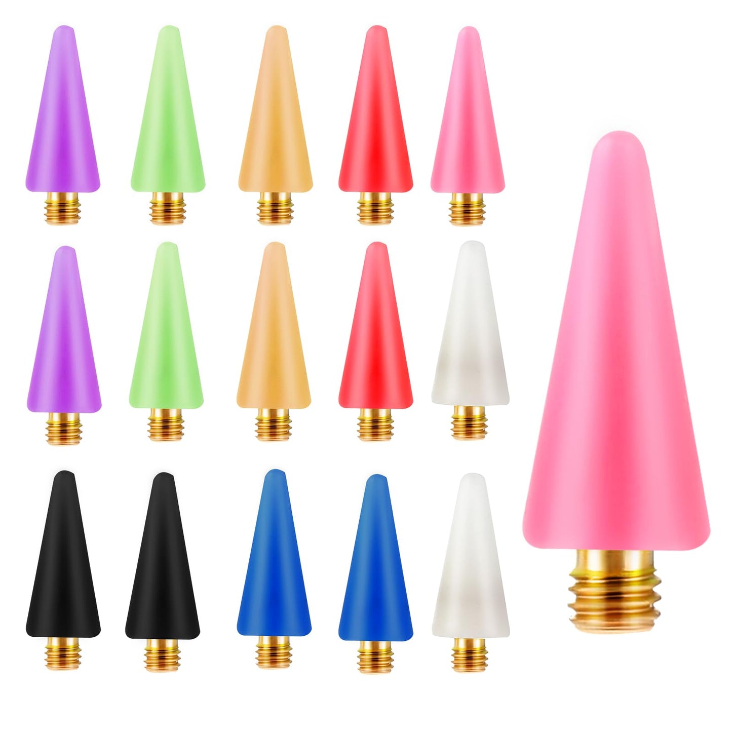 Lusofie 16Pcs Wax Replacement Head Tips for Nail Gems Rhinestone Picker Wax Picker Tips Nail Dotting Tool for Nail Wax Pen Pencil(Multicolor)