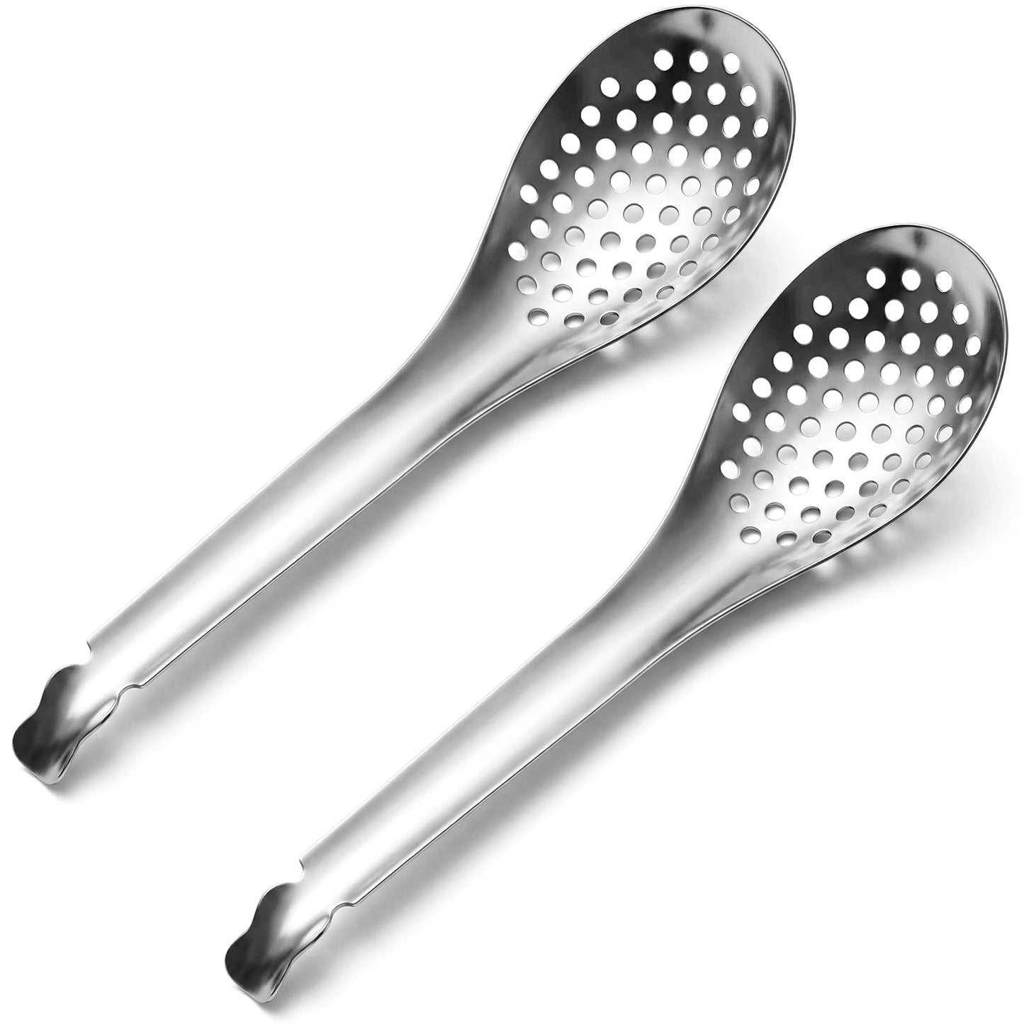 2 Pcs Caviar Spoons, Small Slotted Spoons For Separating Egg Whites And Yolks, Stainless Steel Fine Mesh Skimmer Spoon For Kitchen And Bar
