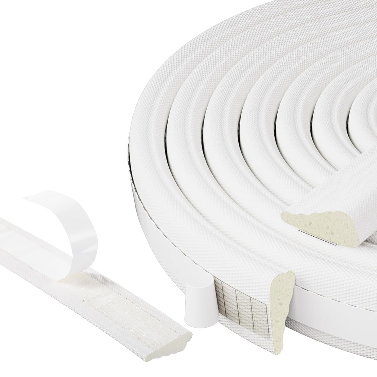 Weather Stripping 118" Wedge Window Insulation Door Seal for Heat Window Seal Strip, Self-Adhesive Soundproof Door Gap Filler Foam Tape, White