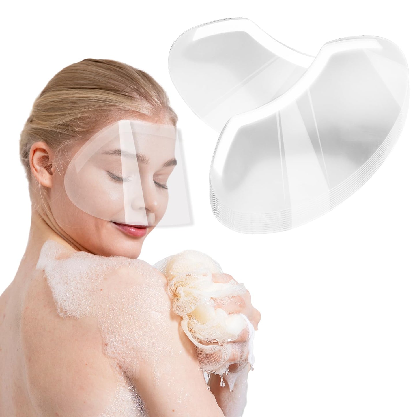 Tucnoeu 100pcs Upgrade Shower Face Shield Shower Visor for Adults,Eye Shield After Cataract Surgery Clear Visors Eye Protector,for Hair Salon Supplies and Eyes Surgery Aftercare