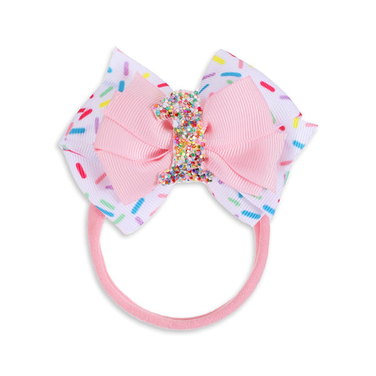 Baby Hair Bows Birthday Hair Bow Baby Girl Bows and Headbands Baby Girl Hair Clips Pink Bows for Hair 1st to 2nd Bow Birthday Decorations(1st)