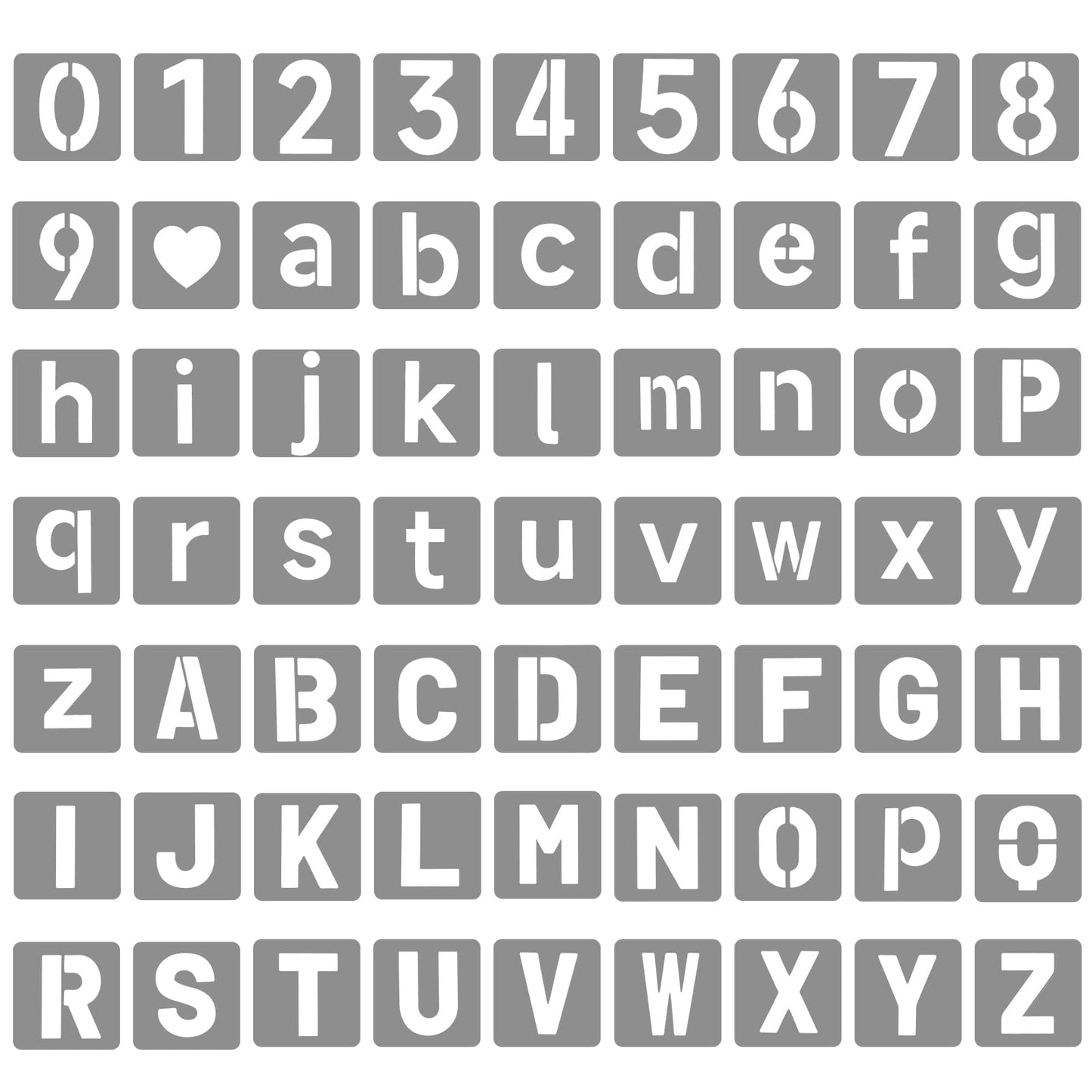 63 PCS 2 Inch Letter and Numbers Stencils for Painting,Reusable Alphabet Stencils,Plastic Spray Paint Stencil for Painting on Wood, Wall, Fabric, Rock, Sign, DIY Art Projects,Stuffer Christmas Gifts