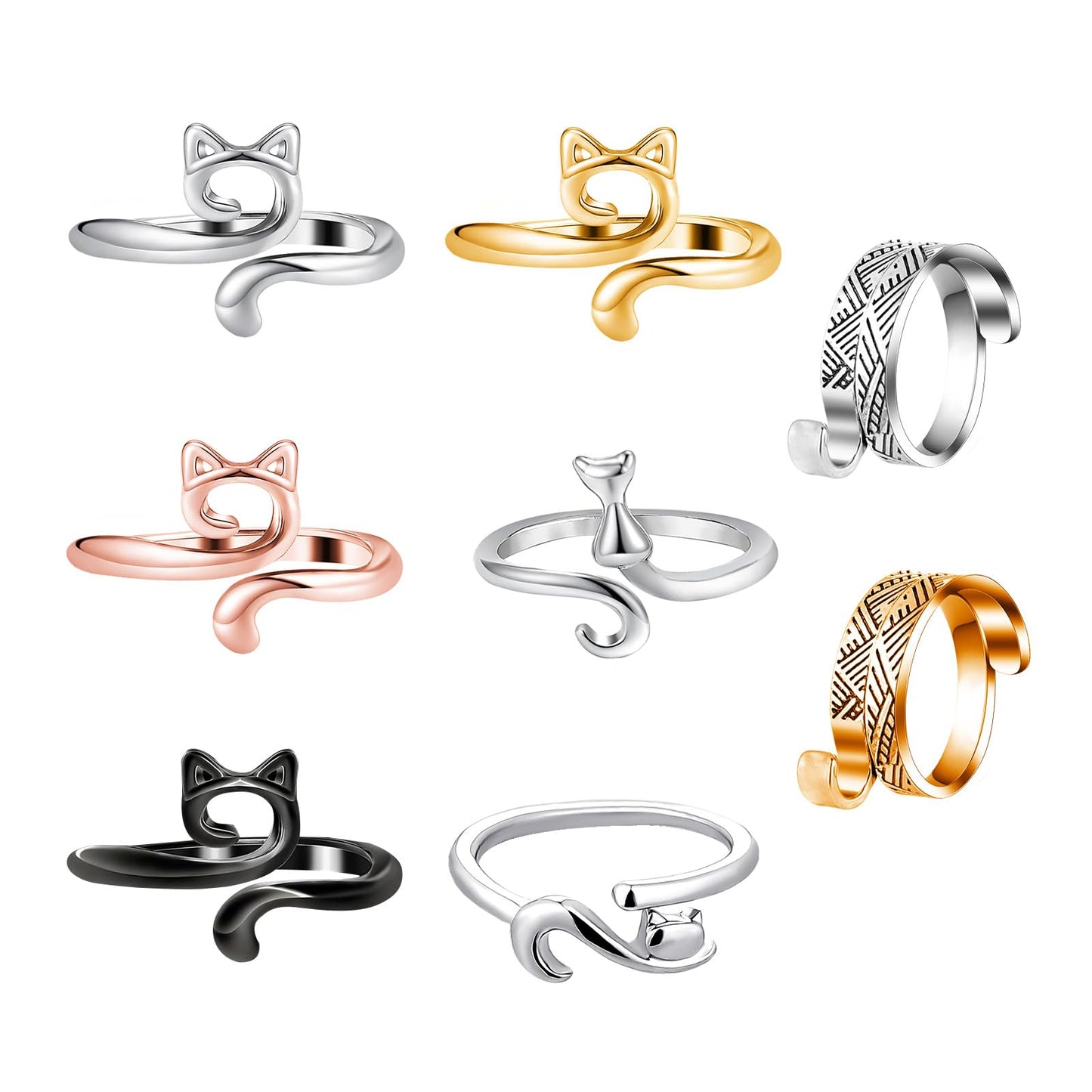 8PCS Crochet Ring for Finger Adjustable Knitting Crochet Tension Ring Crochet Rings for Crocheting