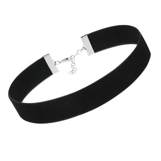 Black Velvet Choker Necklace for Women Girls Black Ribbon Choker Adjustable Gothic Choker Thick Goth Choker Gothic Jewelry Gifts for Halloween Birthday Party Cosplay, Wide 0.78 inch (2cm)