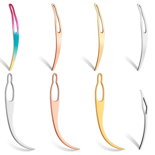 8Pcs Interlocking Tool for Locs Sisterlock Retighten Tool Hair Locking Tools Bent-Hook Shape Loc Needle for Maintaining Dreadlocks Hair Extensions Styling Tools(4 Colors)