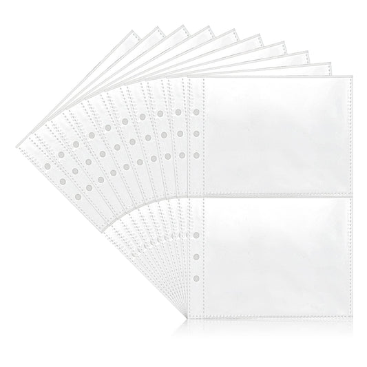 Lusofie 30 Sheet A5 Binder Pockets Photocard Sleeves 6 Ring Binder A5 Pocket Sleeves Double-Sided Photo Pages Top Loading Photo Sheet Protector for Photos, Postcards, Seed Packets